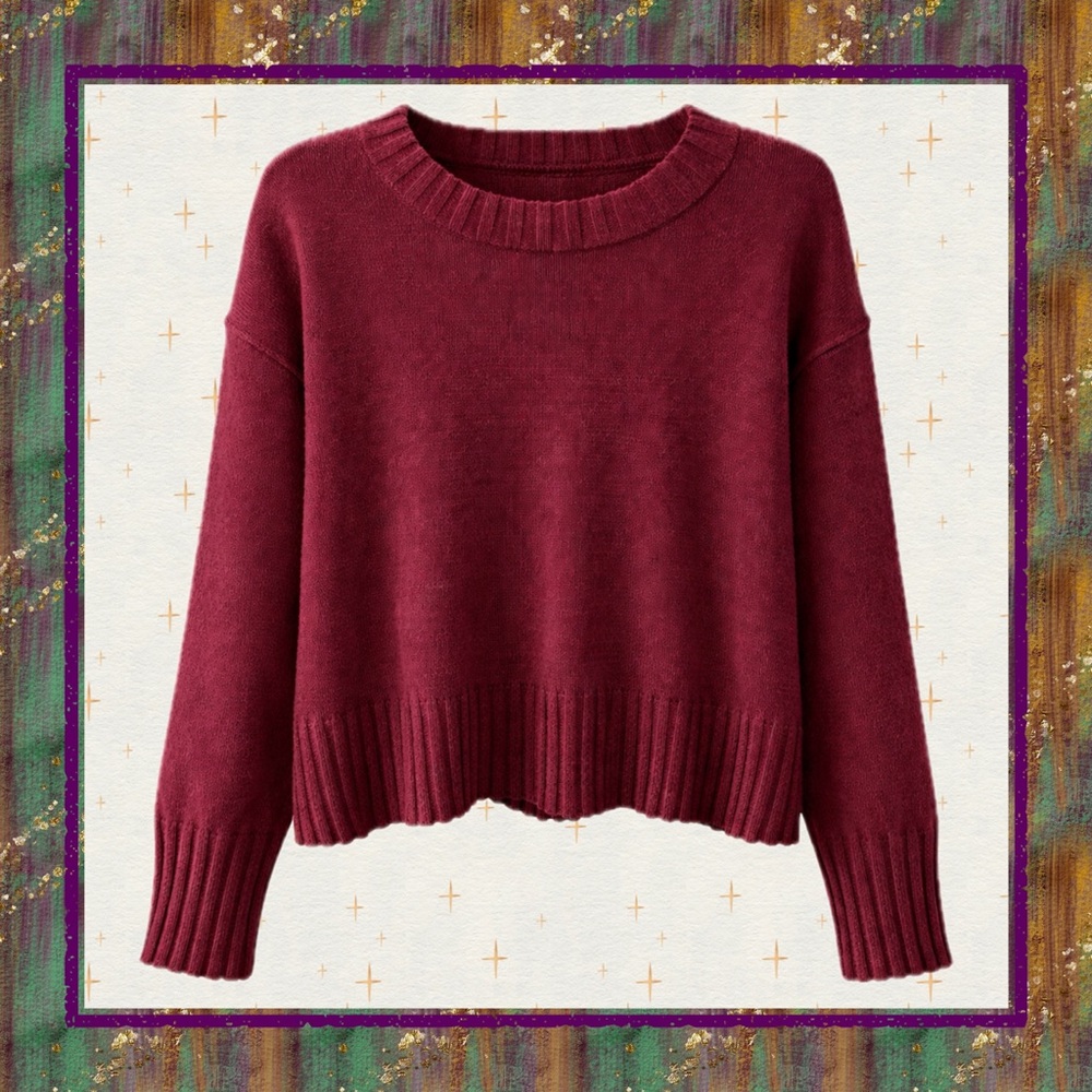 GAP Burgundy Crewneck Sweater XXL NWT Ribbed Knit Pullover Cozy Fall Winter
